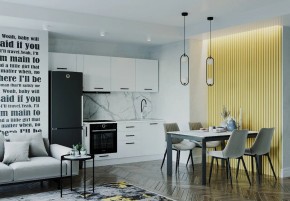 Кухонный гарнитур Белый Глянец 2550 (Стол. 38мм) в Тюмени - tumen.ok-mebel.com | фото