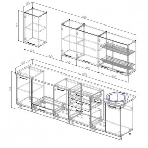Кухонный гарнитур Графика 2800 (Стол. 38мм) в Тюмени - tumen.ok-mebel.com | фото 2