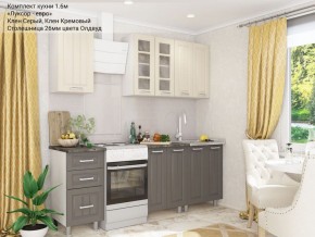 Кухонный гарнитур Луксор-евро 1600 серый-кремовый в Тюмени - tumen.ok-mebel.com | фото