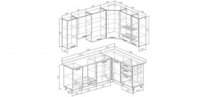 Кухонный гарнитур Меренга 2200*1600 h950 (Стол. 26мм) в Тюмени - tumen.ok-mebel.com | фото 2