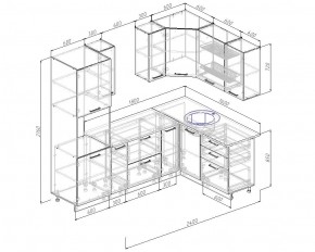 Кухонный гарнитур угловой Графика 2400х1600 (Стол. 38мм) в Тюмени - tumen.ok-mebel.com | фото 2