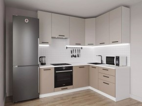Кухонный гарнитур угловой Каппучино 2200*1600 h 950 (Стол. 38мм) в Тюмени - tumen.ok-mebel.com | фото