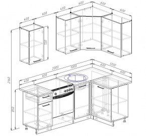 Кухонный гарнитур угловой Капри 2000х1200 (Стол. 38мм) в Тюмени - tumen.ok-mebel.com | фото 2