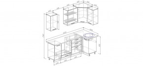 Кухонный гарнитур угловой Капри 2200х1000 (Стол. 26мм) в Тюмени - tumen.ok-mebel.com | фото 2
