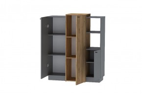 Квадро К-3 Комод 2дв (ЛДСП Графит/дуб крафт золотой) в Тюмени - tumen.ok-mebel.com | фото 2