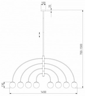 Люстра на штанге Eurosvet Cenacolo 30179/8 черный в Тюмени - tumen.ok-mebel.com | фото 2