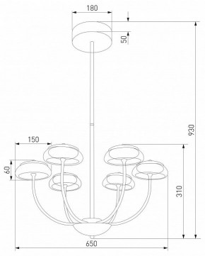 Люстра на штанге Eurosvet Fungo 50388 LED черный в Тюмени - tumen.ok-mebel.com | фото 4