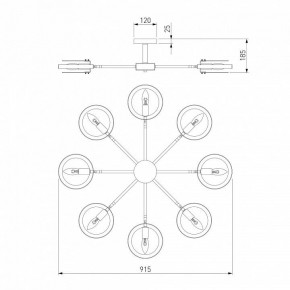 Люстра на штанге Eurosvet Gallo 70121/8 черный в Тюмени - tumen.ok-mebel.com | фото 3