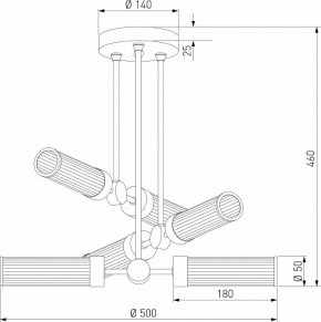 Люстра на штанге Eurosvet Oriens 60166/6 латунь в Тюмени - tumen.ok-mebel.com | фото 5
