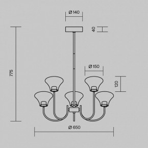 Люстра на штанге Maytoni Dynasty MOD402PL-L20BS3K в Тюмени - tumen.ok-mebel.com | фото 6