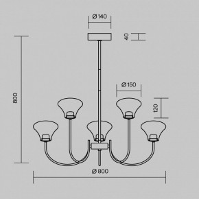 Люстра на штанге Maytoni Dynasty MOD402PL-L30BS3K в Тюмени - tumen.ok-mebel.com | фото 4