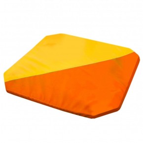 Мат гимнастический 1,3x1,3x0,05м складной скошенные углы цв.оранжевый-желтый в Тюмени - tumen.ok-mebel.com | фото 1