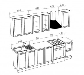 МИЛАНО Кухонный гарнитур 2,0 м Компоновка №1 (Орех) в Тюмени - tumen.ok-mebel.com | фото 3
