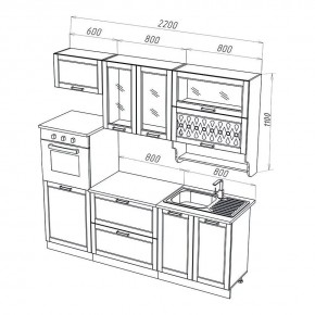 МИЛАНО Кухонный гарнитур 2,2 м Компоновка №3 (Орех) в Тюмени - tumen.ok-mebel.com | фото 2