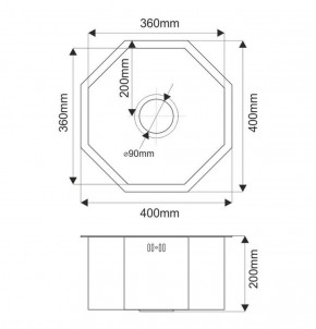 Мойка D400BR Octavia MELANA Profline 1,2/200 БРОНЗА врезная фигурная D400BR в Тюмени - tumen.ok-mebel.com | фото 3