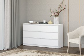 МС "Хилтон" Комод №5 1400 (6 ящ.) белый текстурный в Тюмени - tumen.ok-mebel.com | фото