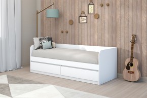 МС "Хилтон" Кровать 0,8 (Белый текстурный) в Тюмени - tumen.ok-mebel.com | фото 3