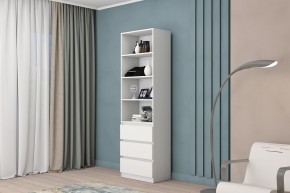 МС "Хилтон" Стеллаж (Белый текстурный) в Тюмени - tumen.ok-mebel.com | фото