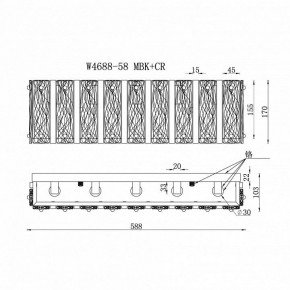 Накладной светильник iLamp Panorama W4688-58 MBK+CR в Тюмени - tumen.ok-mebel.com | фото 2