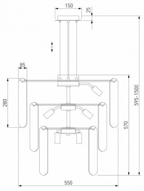 Подвесная люстра Eurosvet Claire 60171 золото в Тюмени - tumen.ok-mebel.com | фото 5