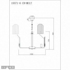 Подвесная люстра iLamp Dolce 15571-6 CR+MULT в Тюмени - tumen.ok-mebel.com | фото 3
