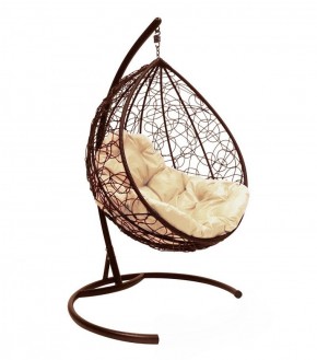 Подвесное кресло КОКОН "КАПЛЯ" ротанг (каркас коричневый) в Тюмени - tumen.ok-mebel.com | фото