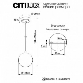 Подвесной светильник Citilux Адам Смарт CL228B011 в Тюмени - tumen.ok-mebel.com | фото 5