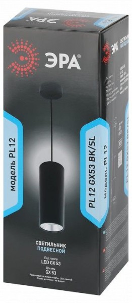 Подвесной светильник Эра  PL12 GX53 BK/SL в Тюмени - tumen.ok-mebel.com | фото 6
