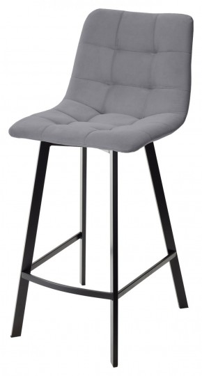 Полубарный стул CHILLI-QB SQUARE серый #27, велюр / черный каркас (H=66cm) М-City в Тюмени - tumen.ok-mebel.com | фото 1
