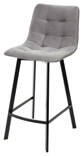 Полубарный стул CHILLI-QB SQUARE светло-серый #26, велюр / черный каркас (H=66cm) М-City в Тюмени - tumen.ok-mebel.com | фото 1