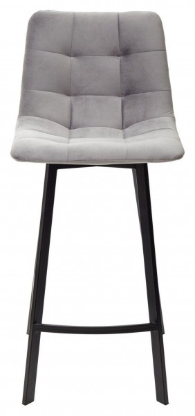 Полубарный стул CHILLI-QB SQUARE светло-серый #26, велюр / черный каркас (H=66cm) М-City в Тюмени - tumen.ok-mebel.com | фото 3