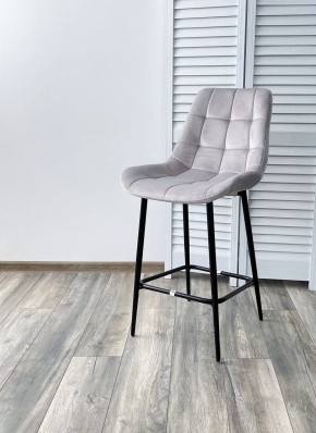 Полубарный стул ХОФМАН, цвет H-09 Светло-серый, велюр / черный каркас H=63cm М-City в Тюмени - tumen.ok-mebel.com | фото 2
