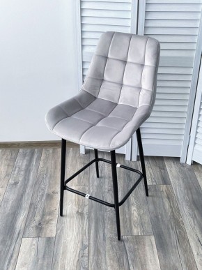 Полубарный стул ХОФМАН, цвет H-09 Светло-серый, велюр / черный каркас H=63cm М-City в Тюмени - tumen.ok-mebel.com | фото 4