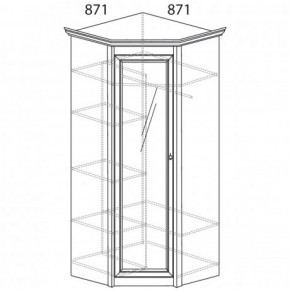 Шкаф угловой №641 "Флоренция" Фасад глухой (угол 871*871) Дуб оксфорд в Тюмени - tumen.ok-mebel.com | фото 2