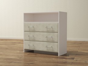 PROxSON Комод Varna (ЛДСП Белая+ткань Белый/Savana Milk (молочный)) 90x40 в Тюмени - tumen.ok-mebel.com | фото