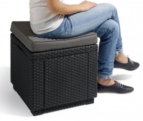 Пуфик Куб с подушкой (Cube with cushion) коричневый - серо-бежевый* в Тюмени - tumen.ok-mebel.com | фото 2