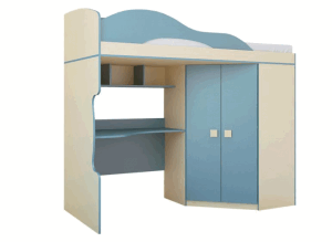 Кровать 2 этаж + Шкаф Радуга Горизонт в Тюмени - tumen.ok-mebel.com | фото 1