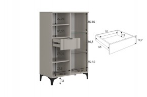 РИЧ Комод 2 со стеклом в Тюмени - tumen.ok-mebel.com | фото 3