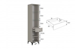 РИЧ Шкаф однодверный со стеклом в Тюмени - tumen.ok-mebel.com | фото 3