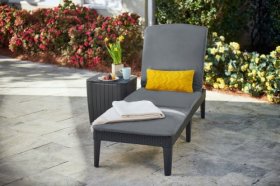 Шезлонг Джайпур с матрасом (Jaipur Sun lounger (with cushion)) графит в Тюмени - tumen.ok-mebel.com | фото 2