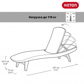 Шезлонг Пацифик (Pacific) графит в Тюмени - tumen.ok-mebel.com | фото 2