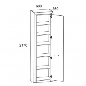 Шкаф 1D, OLIVIA, цвет вудлайн крем/дуб анкона в Тюмени - tumen.ok-mebel.com | фото 2