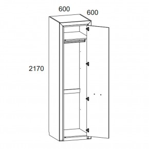 Шкаф 1DG, OLIVIA, цвет вудлайн крем/дуб анкона в Тюмени - tumen.ok-mebel.com | фото 2