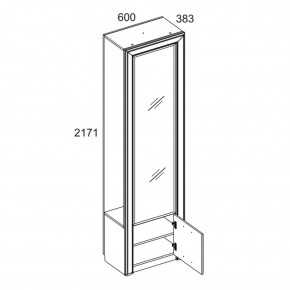 Шкаф 1DZ, OLIVIA, цвет вудлайн крем/дуб анкона в Тюмени - tumen.ok-mebel.com | фото 2