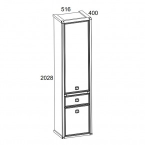 Шкаф 2D1S, MAGELLAN, цвет Сосна винтаж в Тюмени - tumen.ok-mebel.com | фото 2