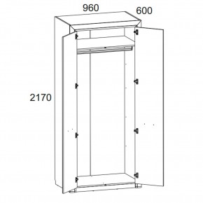 Шкаф 2DG, OLIVIA, цвет вудлайн крем/дуб анкона в Тюмени - tumen.ok-mebel.com | фото 2