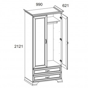 Шкаф 2DG2S, TIFFANY, цвет вудлайн кремовый в Тюмени - tumen.ok-mebel.com | фото 3