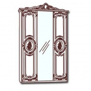 Шкаф 3-х дверный с зеркалами (01.143) Роза (могано) в Тюмени - tumen.ok-mebel.com | фото