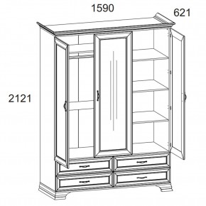 Шкаф 3D4S Z, TIFFANY, цвет вудлайн кремовый в Тюмени - tumen.ok-mebel.com | фото