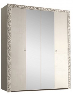 Шкаф 4-х дв. (с зеркалами) Premium слоновая кость/серебро (ТФШ1/4(П) в Тюмени - tumen.ok-mebel.com | фото 1